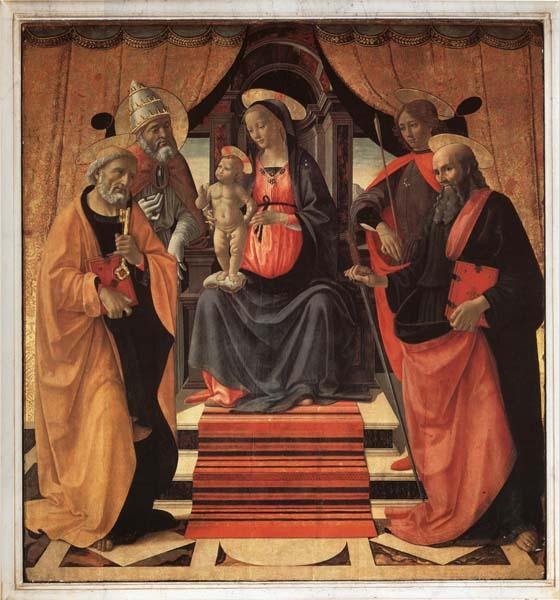 Domenicho Ghirlandaio Thronende Madonna mit den Heiligen Petrus,Clemens,Sebastian und Paulus Germany oil painting art